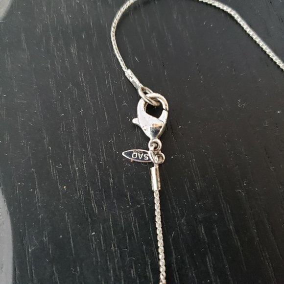 SAQ Faux Pearl Rhinestone Beaded Silver Toned Chain NECKLACE 17 Inches - Picture 11 of 12